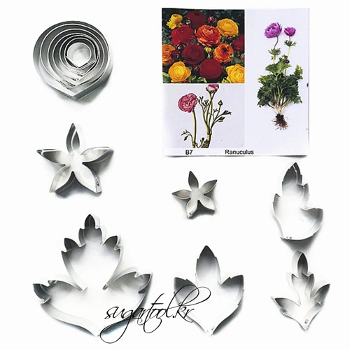 [ 전문가용 ] 라넌큘러스 꽃잎 컷터와 잎사귀 컷터  꽃 받침 풀셋트